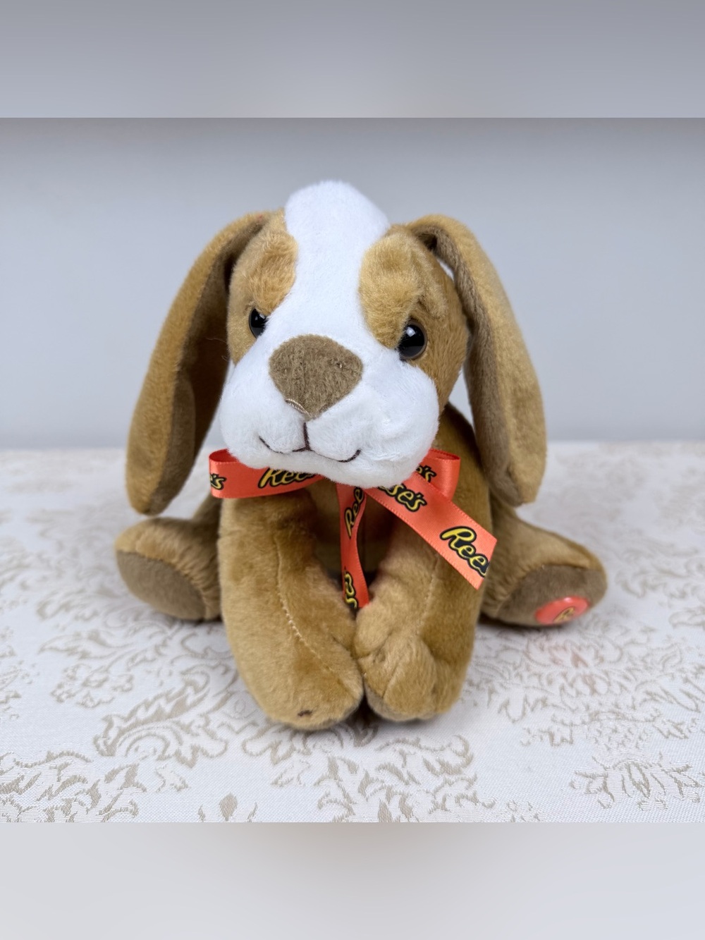 Reese’s Brown & White Plush Toy with Branded Ribbon, Gift, Chocolate